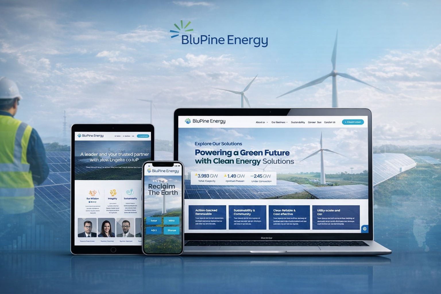 BluPine Energy digital mockup design copy