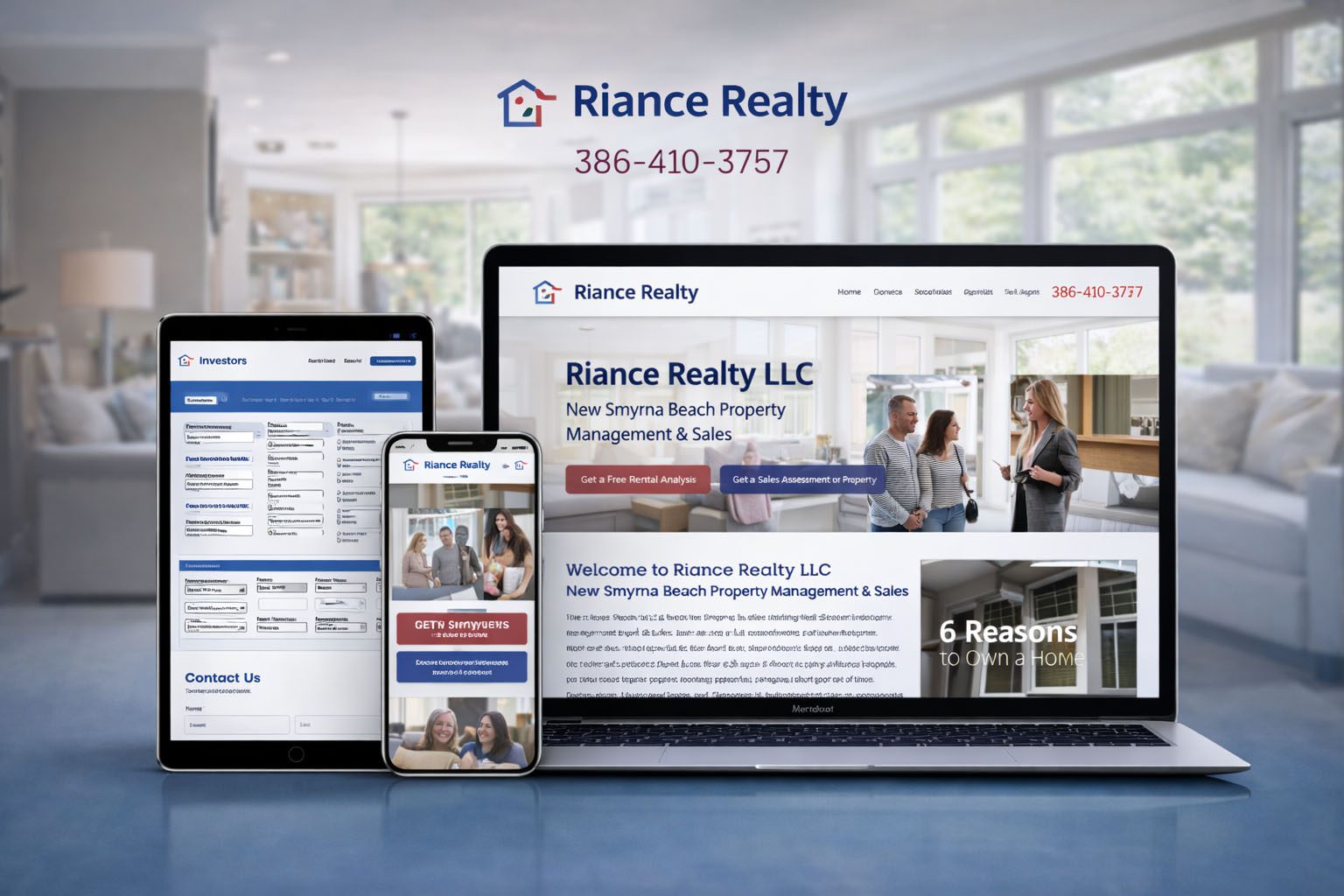 Riance Realty online experience displayed on devices copy