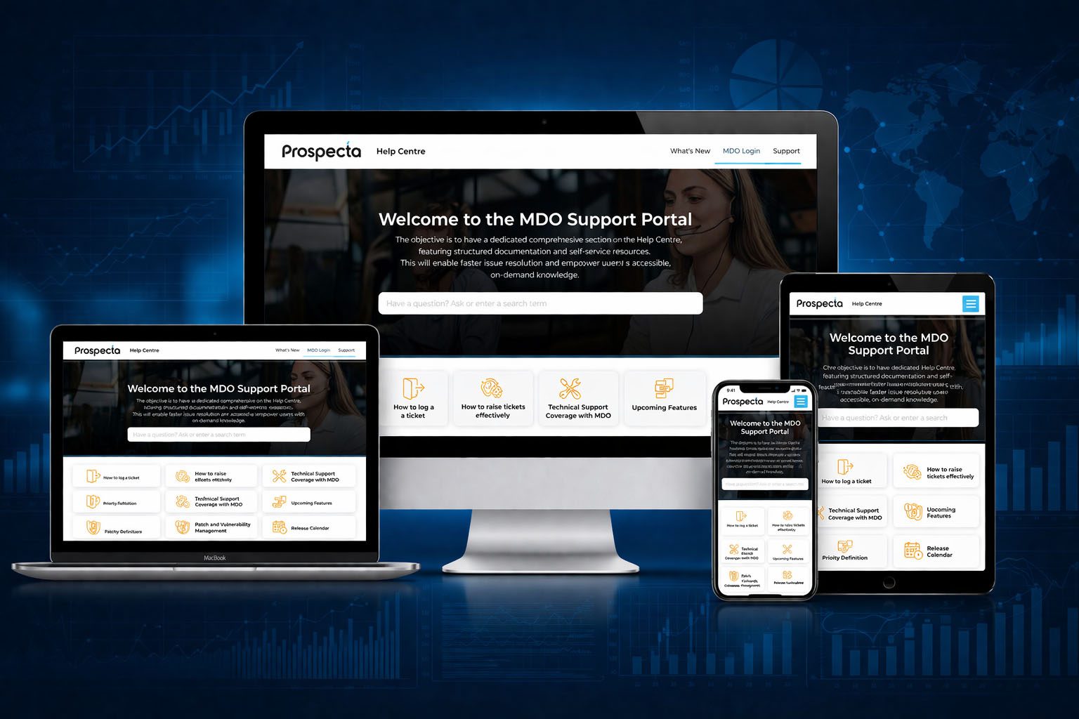 Tech support portal mockup showcase copy