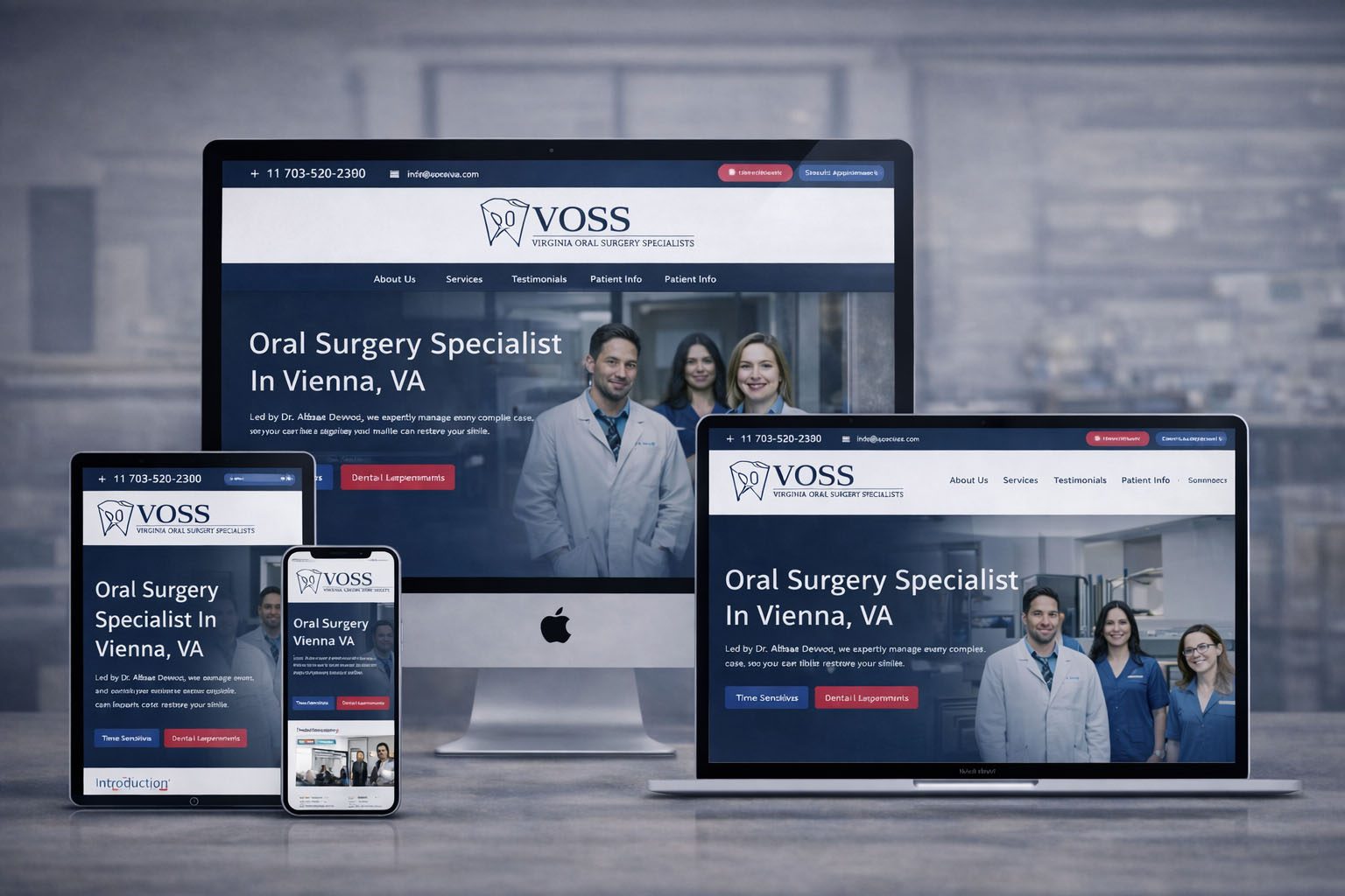 VOSS website displayed across devices copy